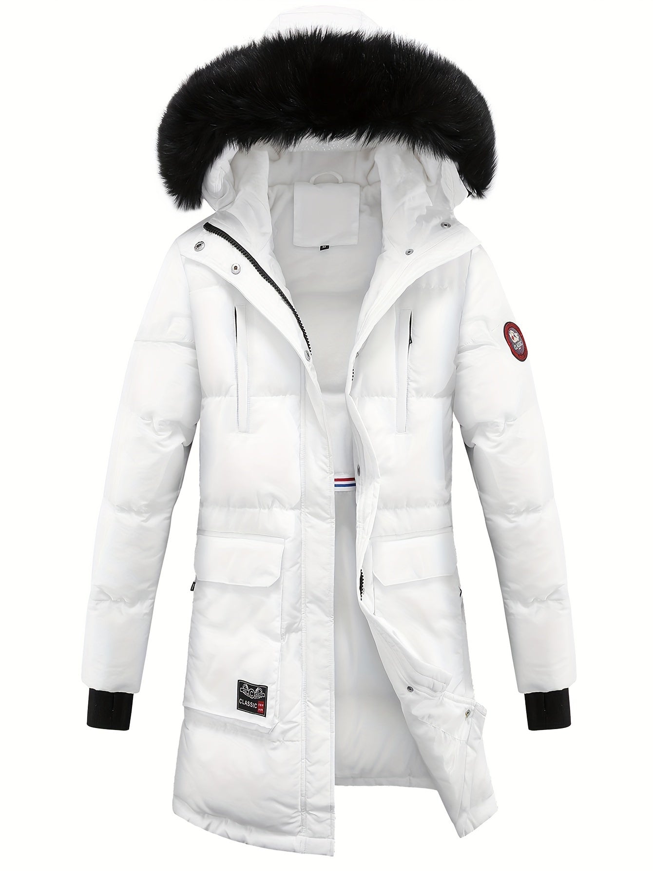 Women's Winter Down Jacket Faux Fur Collar Hooded Coat