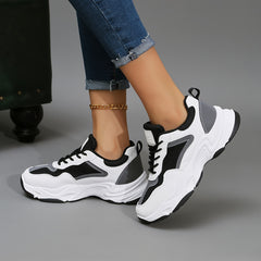 Women's Mesh Chunky Sneakers Lace Up Sports Shoes