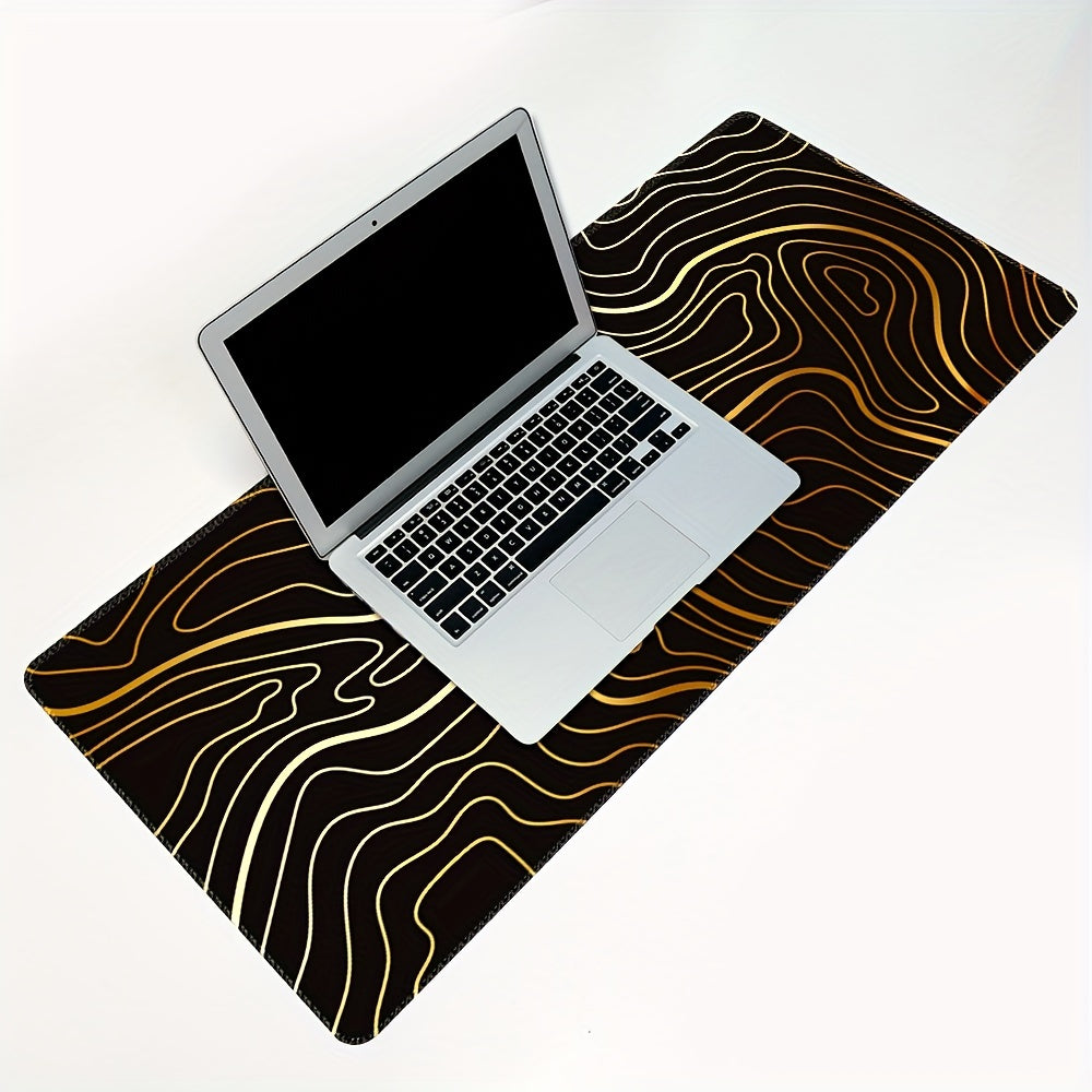 Topographic Mouse Pad XL Keyboard Desk Pad 35.5x15.8in Anti-Slip Rubber Base