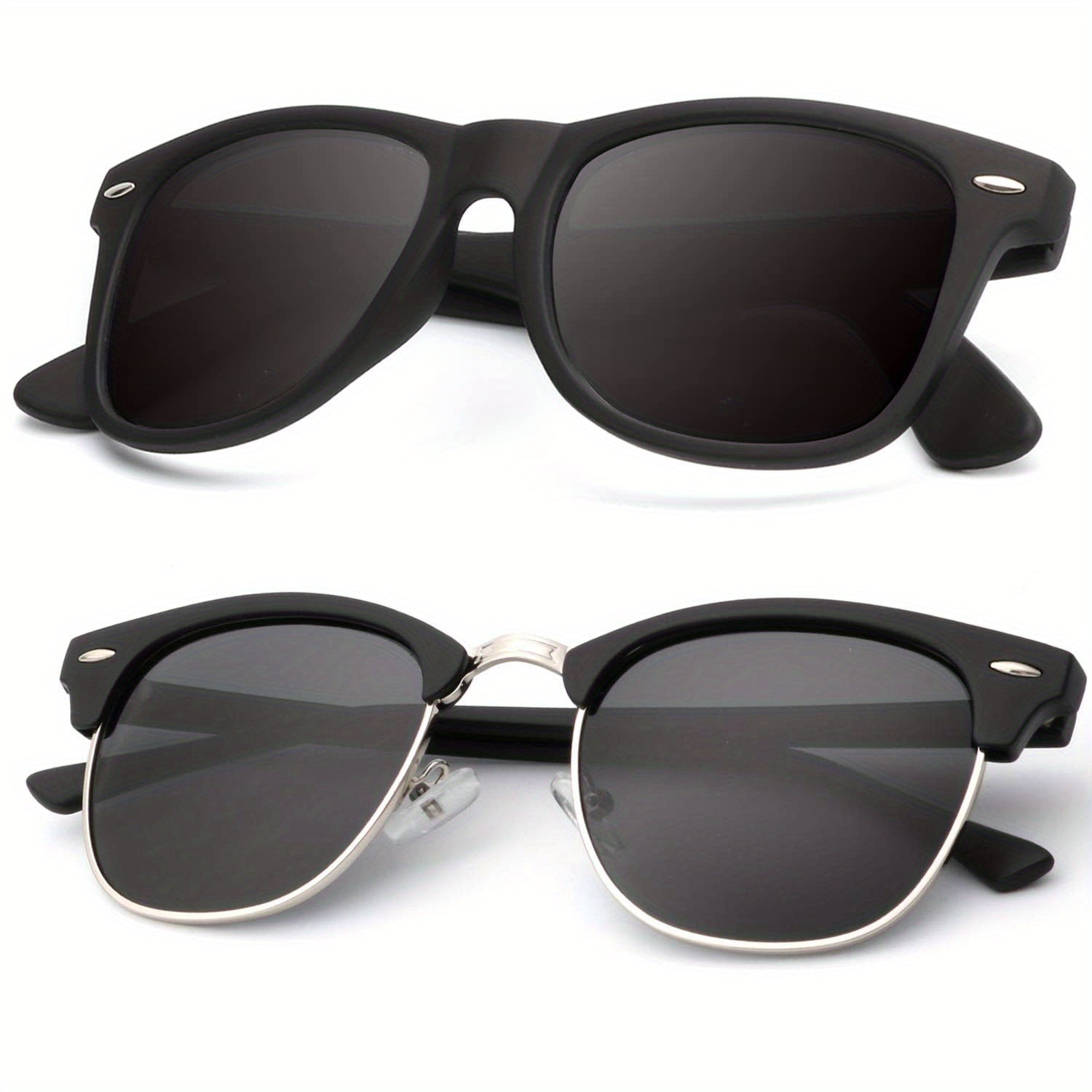 Polarized Sunglasses Semi Rimless Frame Driving Sun Glasses
