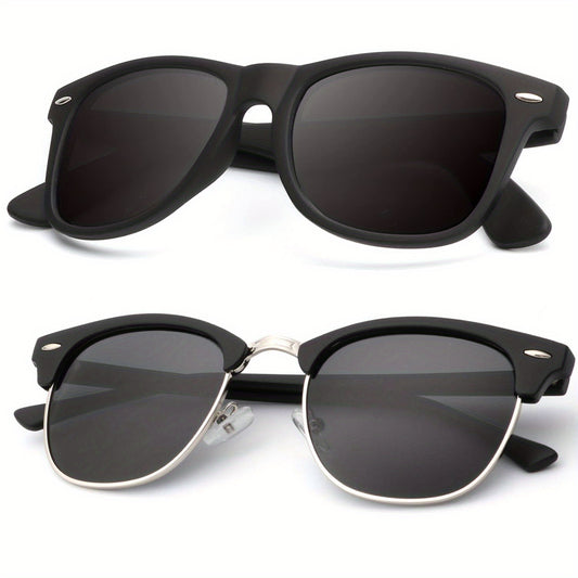 Polarized Sunglasses Semi Rimless Frame Driving Sun Glasses