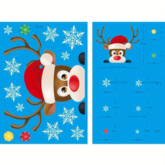 8pcs Christmas Glass Window Stickers Removable Static Stickers