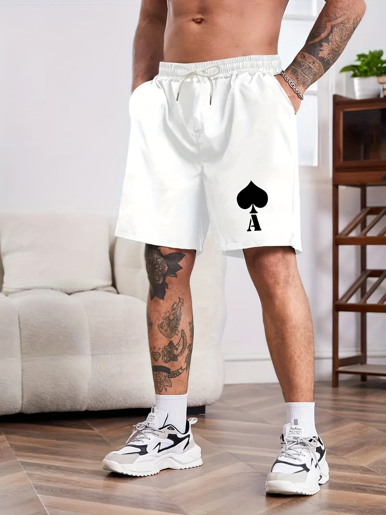 Ace Of Spades Print Men's Comfy Shorts