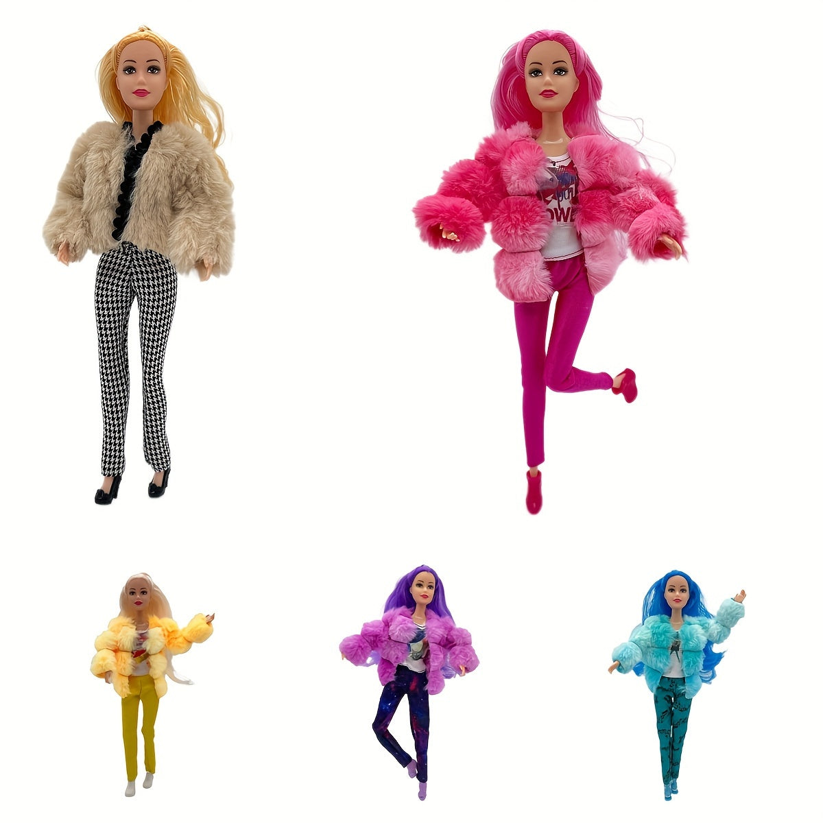 Fashionable 12 Inch Doll Winter Outfit Set Top Jacket Pants Shoes