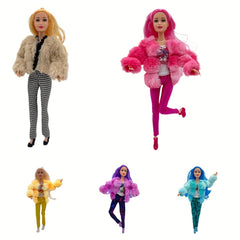 Fashionable 12 Inch Doll Winter Outfit Set Top Jacket Pants Shoes