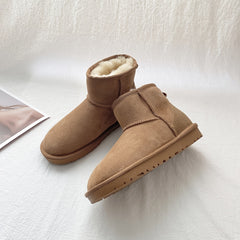 Unisex Snow Boots Warm Fleece Cozy Non slip Ankle Boots Plush Comfy