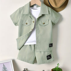 2pcs Boys Shirt & Shorts Comfortable Casual Kids Summer Clothes Sets
