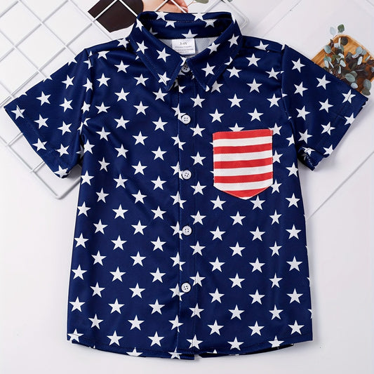 Boys Stars Element Shirts With Pocket Short Sleeve Comfy Stretchy Kids Tops