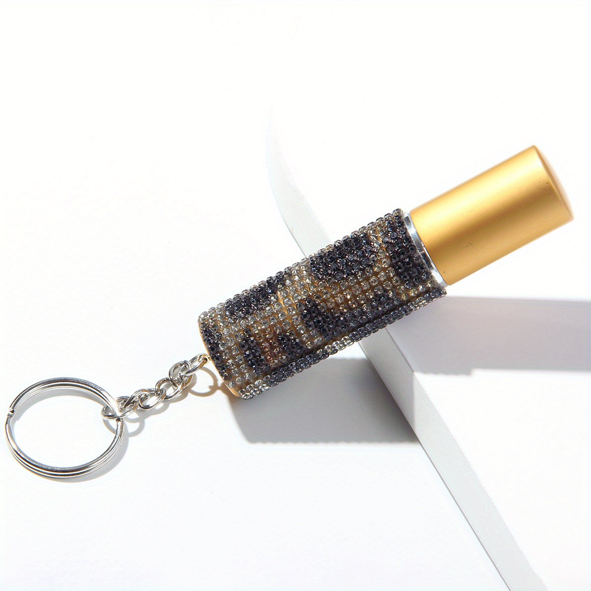 1PC Rhinestone Perfume Bottle Keychain 10ml