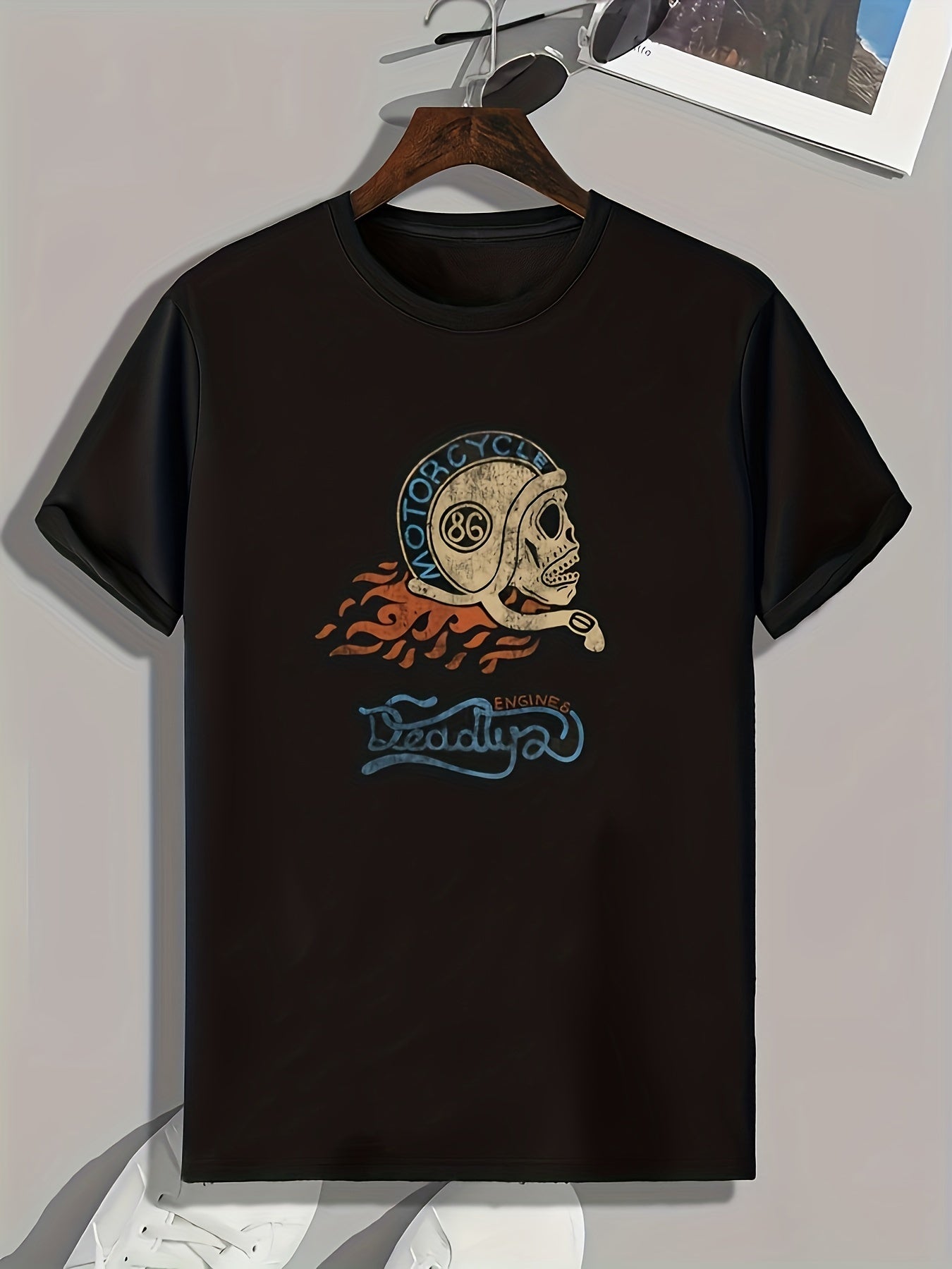 Skull Print Men's Graphic T shirt Casual Comfy Tees For Summer Mens Clothing