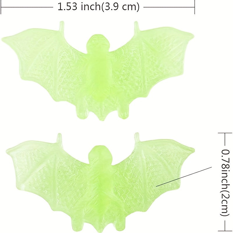 5pcs Halloween Rubber Bats Glow in the Dark Room Decoration