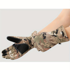 Camouflage Thickened Warm Gloves Non slip Touch Screen Gloves Autumn Winter Outd