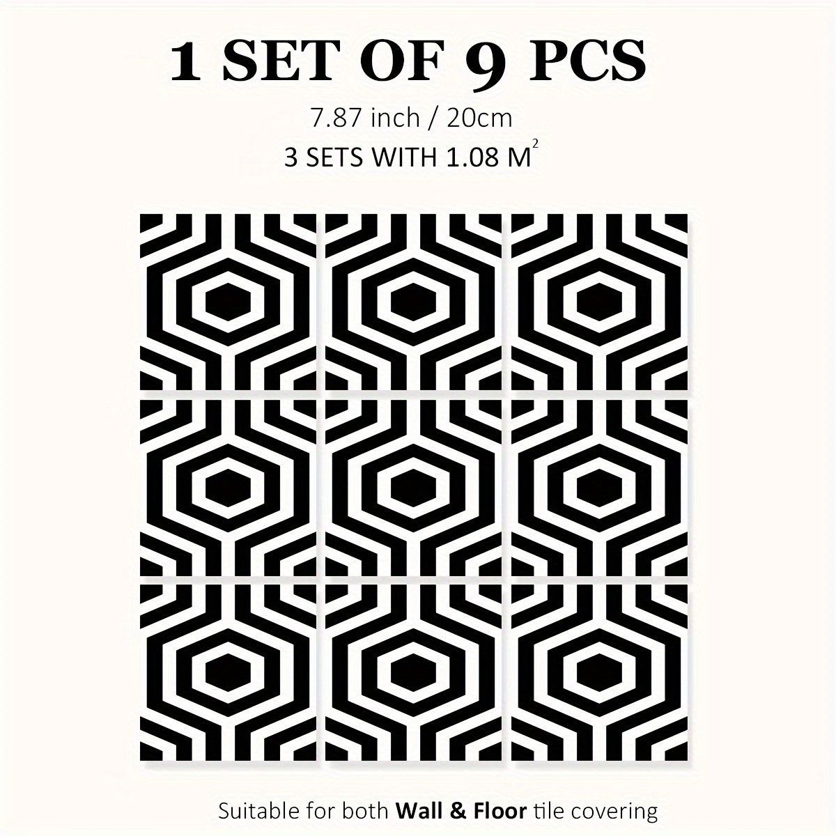 9pcs Waterproof Non Slip Tile Stickers - Transform Your Floors