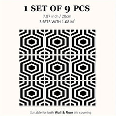9pcs Waterproof Non Slip Tile Stickers - Transform Your Floors