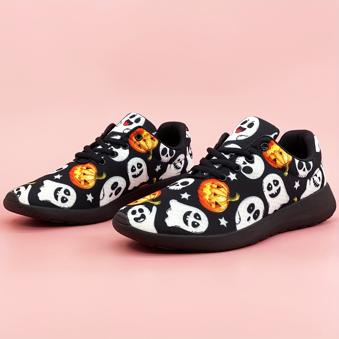 Halloween Pumpkin Ghost Print Soft Comfortable Sneakers
