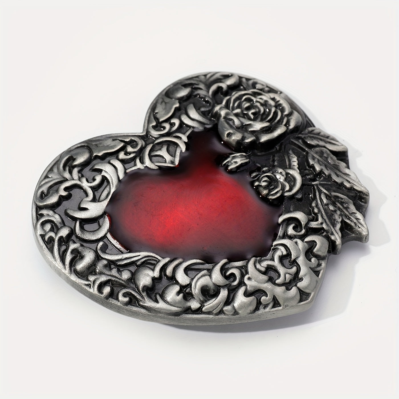 Vintage Rose Heart Belt Buckle For Women