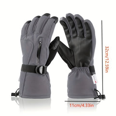 Men's Waterproof Ski Gloves Windproof Touch Screen Warm Gloves