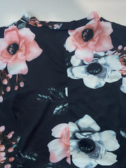 Floral Print High Neck Maxi Dress Plus Size