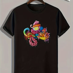 Snake & Other Animals Print Men's Graphic Tee for Summer