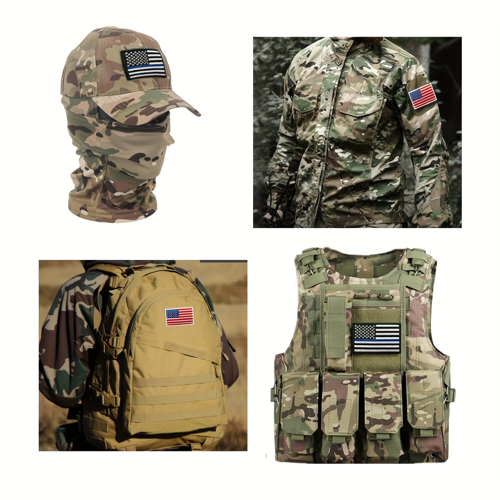 American Flag Patch Hook And Loop Military Patches For Jackets Caps Vests