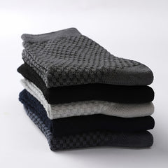 5Pairs Men's Vintage Crew Socks Breathable Deodorant Business Socks