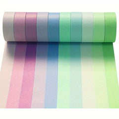 10pcs 15mm 5m Colorful Washi Masking Tape Solid Rainbow