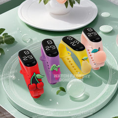4pcs Kids Electronic Watch Fruit Pattern School Student Sports Gift Mix Pack