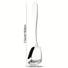 Long Handle Stainless Steel Soup Spoon for Dining and Serving