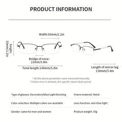 Retro Square Frame Anti Light Glasses Metal Frame Men Women