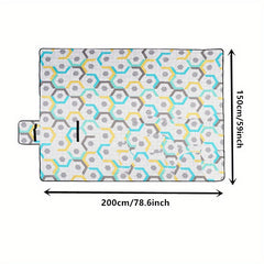 Portable Beach Blanket 3 Layers Sandproof Waterproof Mat Outdoor Geometry