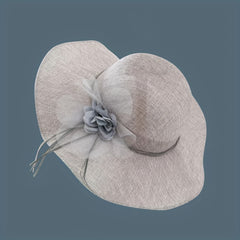 Floppy Mesh Breathable Sun Hat Flower Decor Solid Bucket Hat