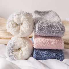 Cat Claw Print PomPom Socks Coral Fleece Women's Stockings