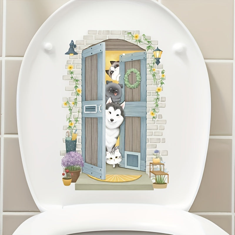 Home Decor Toilet Lid Sticker Waterproof PVC Removable Sticker