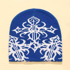 Men's Contrast Jacquard Knitted Hat Beanie