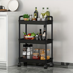 3 Tier Utility Cart Rolling Organization Cart Multifunctional Storage Shelves