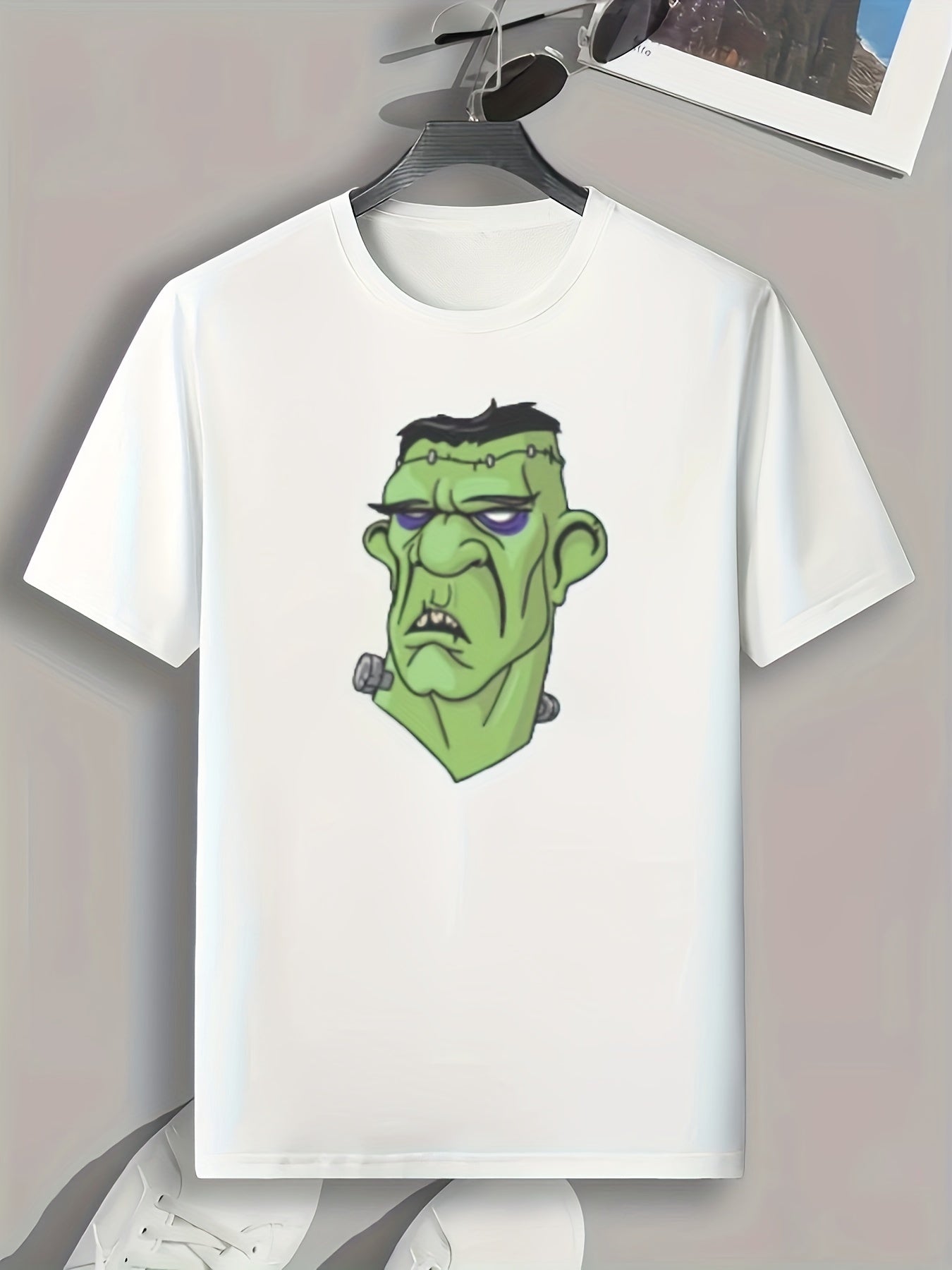 Funny Cartoon Print Men's Graphic T-shirt for Summer