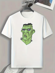 Funny Cartoon Print Men's Graphic T-shirt for Summer