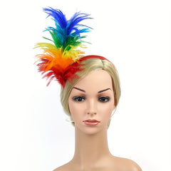 Rainbow Feather Tea Party Hats Fascinator LGBT Gay Pride Accessories