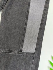 Boys Tapered Jeans Block Elastic Waist Denim Pants Kids Bottoms