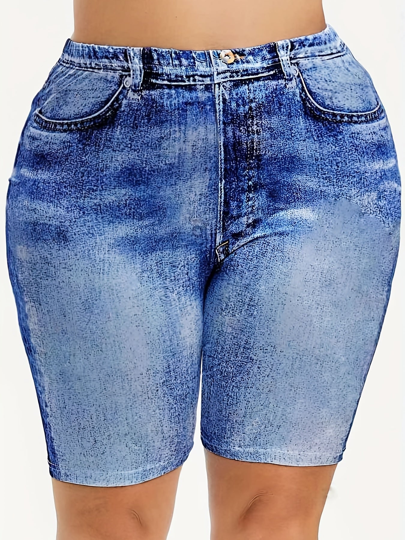 Denim Print High Waist Leggings for Women