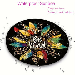 Leopard Sunflower Mouse Pad Round Laptop Game Office Anti Slip Waterproof