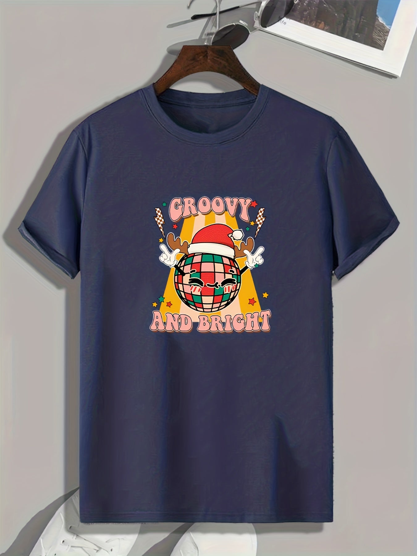 Christmas Style Disco Ball Print Men's Sports T-shirt