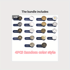 4pcs Metal Button Extender For Jeans Sewing Adjustable Waist Extend