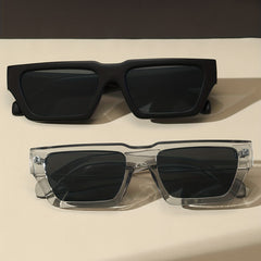 Vintage Rectangle Sunglasses Men Women 90s Retro Chunky Sun Shades