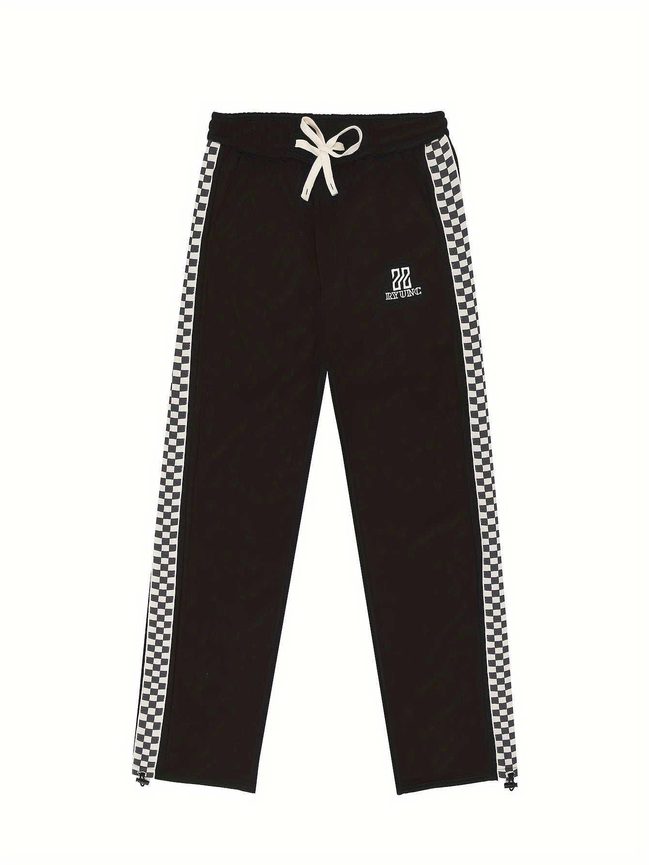 Men's Checkered Pattern Joggers Slim Fit Active Bottom