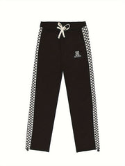 Men's Checkered Pattern Joggers Slim Fit Active Bottom