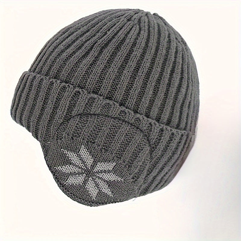 Winter Beanie Hat Knit Skull Cap With Earflaps