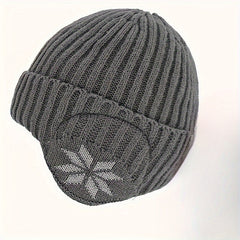 Winter Beanie Hat Knit Skull Cap With Earflaps
