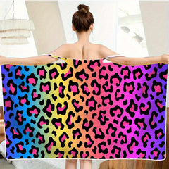 Leopard Printed Wearable Bath Towel Cover Spa Bath Skirt Absorbent