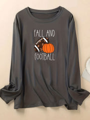 Women's Plus Pumpkin Print Long Sleeve Lounge Top